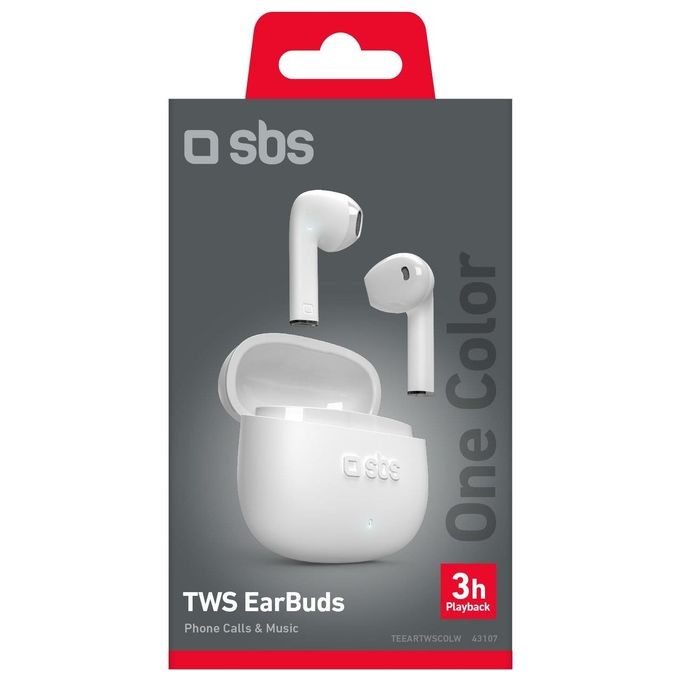 Sbs TWS One Color White Auricolari TWS Base di Ricarica da 300mAh Bianco