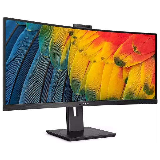Philips 34B1U5600CH 5000 Series Monitor Curvo 34'' UltraWide QHD 3440x1440 VA 4ms 120Hz Webcam 5MP Hub USB-C 100W Ethernet KVM colore Nero