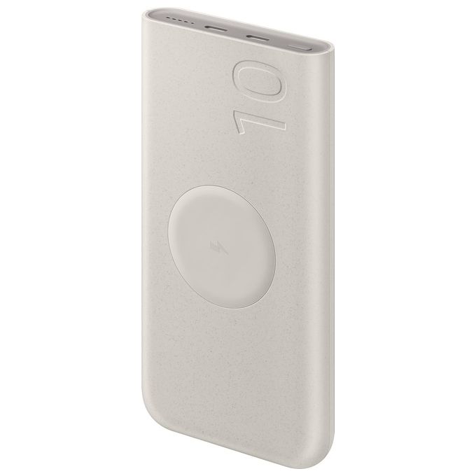 Samsung EB-U2510XUEGEU Power Bank 10000 mAh 25W con Ricarica Wireless e 2 Porte USB-C colore Beige