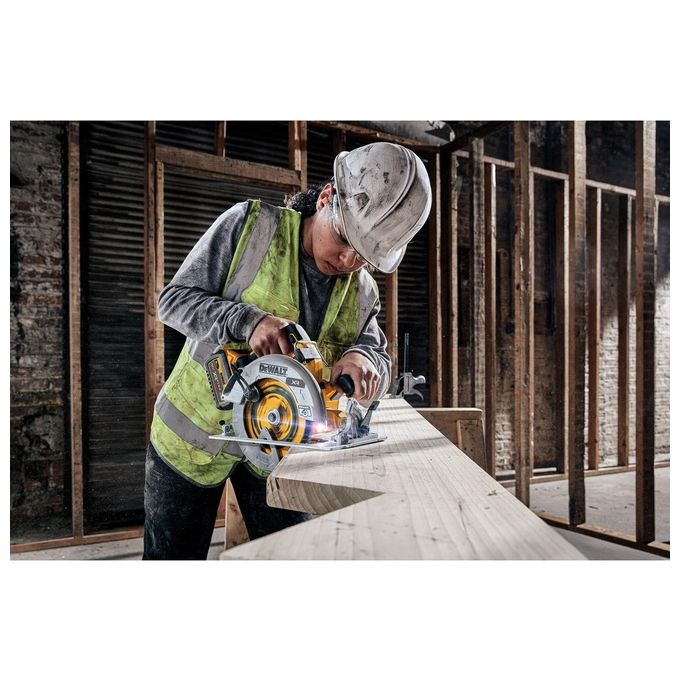 DEWALT DCS573NT-XJ Sega Circolare a Batteria 18V Brushless Diametro Lama 190 mm Profondita' di Taglio 67 mm Inclinazione 57° Luce LED Freno Elettronico colore Giallo-Nero