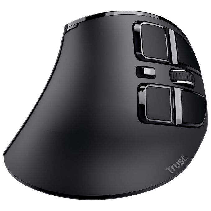 Trust 23731 Voxx Mouse Verticale Ergonomico Wireless RF Bluetooth 9 Tasti 2400 DPI Ricaricabile Display LED colore Nero