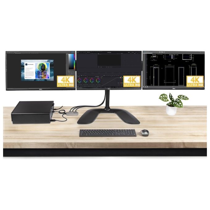 StarTech.com MST14DP123HD Adattatore DP HDMI a 3 Porte Hub MST da DisplayPort a HDMI 4K 60Hz Convertitore DP1.4 a Multi Monitor HDMI per Notebook Splitter HDMI con Cavo Integrato da 30cm Alimentato da USB colore Grigio