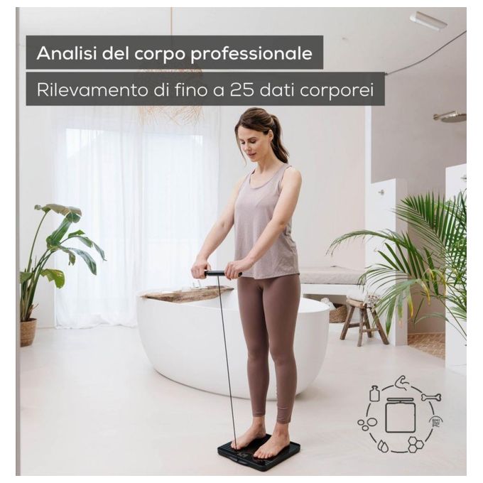 Beurer BF 990 Bilancia Diagnostica Wi-Fi Bluetooth 8 elettrodi 25 valori 180 Kg app HealthManager Pro colore Nero