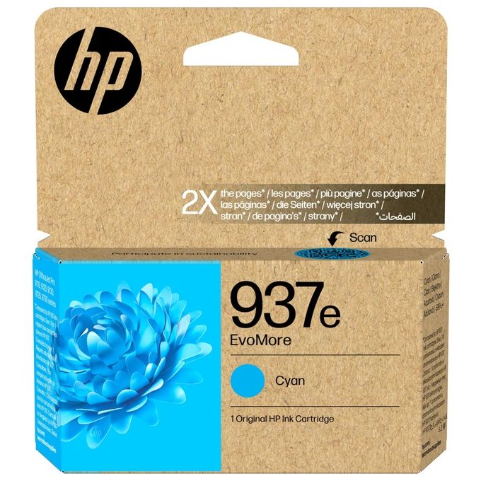 HP 4S6W6NE Cartuccia Originale HP 937E EvoMore Inkjet Resa 1650 Pagine Capacita' Altissima colore Ciano