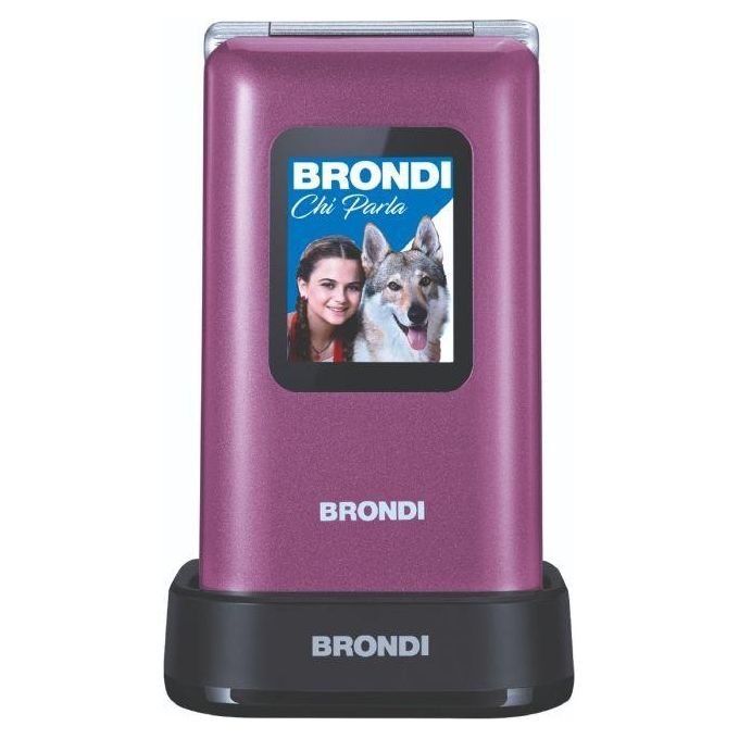 Brondi 10279002 Amico Prezioso Telefono Cellulare Clamshell Dual SIM 2G Display 1.77'' Tasto SOS Fotocamera 1.3 MP Bluetooth colore Viola