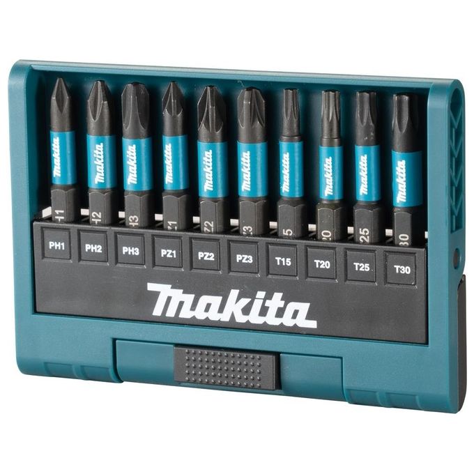 Makita E-12011 Impact Black Set 10 Inserti 50mm PH PZ Torx Attacco 1-4'' HEX colore Nero