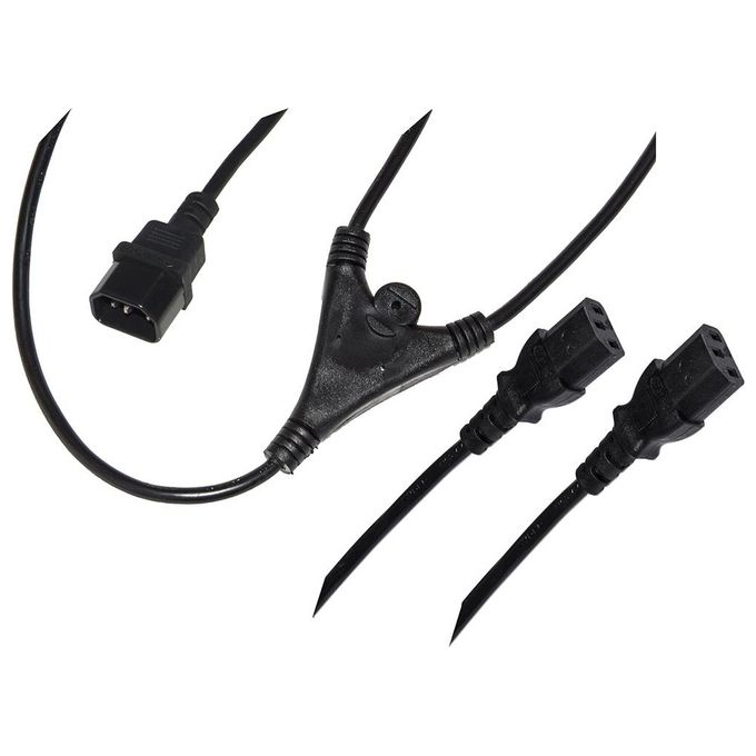 Link Cavo Alimentazione da Spina Vde-Iec Maschio a Doppia Presa  Vde-Iec Femmina 1,7mt