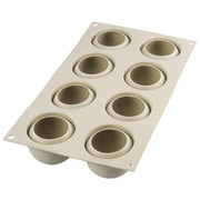 Silikomart 26.192.13.0065 Dolce Tartufo Stampo in Silicone 8 Cavita' 3D 960 ml Ø62 mm h52 mm colore Beige