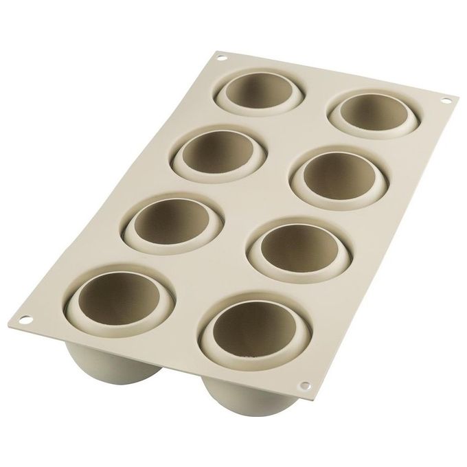 Silikomart 26.192.13.0065 Dolce Tartufo Stampo in Silicone 8 Cavita' 3D 960 ml Ø62 mm h52 mm colore Beige