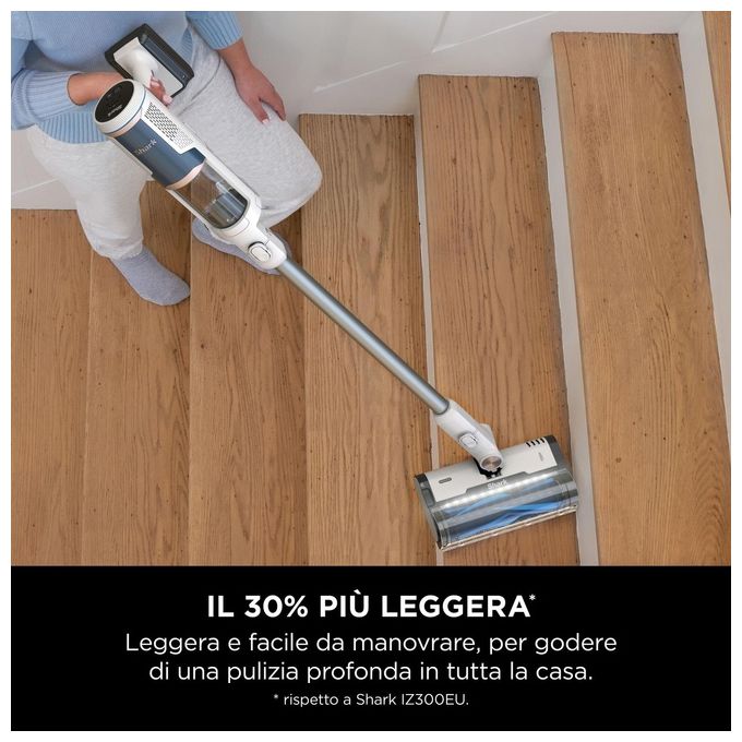 Shark BU3521EU Floor Detect Aspirapolvere a Bastone 2 in 1 Ciclonico Senza Sacchetto 240W 40 min 84 dB colore Blu Bianco