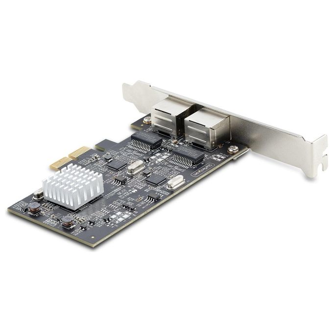 StarTech PR22GI-NETWORK-CARD Scheda di rete PCIe 2 porte 2.5 Gbps con chipset Intel I225-V colore Nero