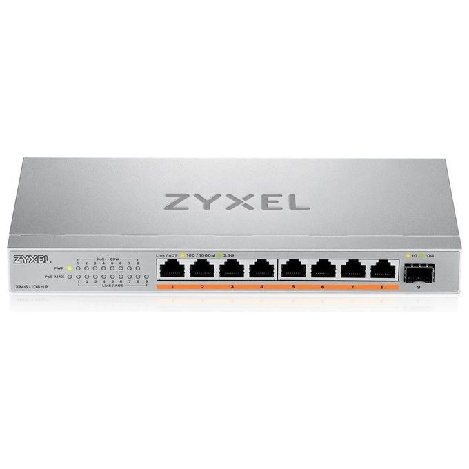 Zyxel XMG-108HP-EU0101F XMG-108 Switch Non Gestito 8 Porte 2.5G PoE++ 10G SFP+ colore Nero