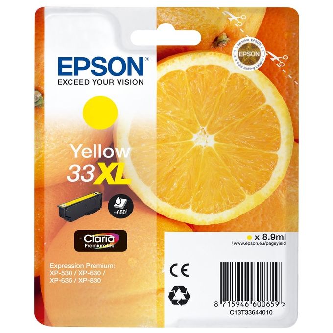 Epson Cartuccia Ink Arancia 33xl Giallo Claria Premium