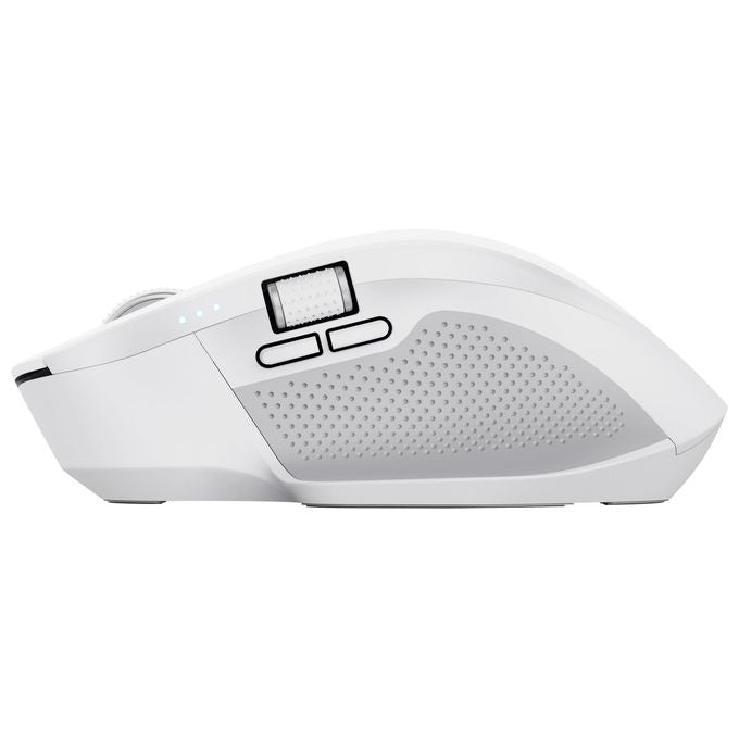 Trust 24935 Ozaa+ Mouse Ufficio Wireless 2.4 GHz + Bluetooth 3200 DPI 6 Pulsanti Silenziosi Scrolling Orizzontale Ricaricabile colore Bianco