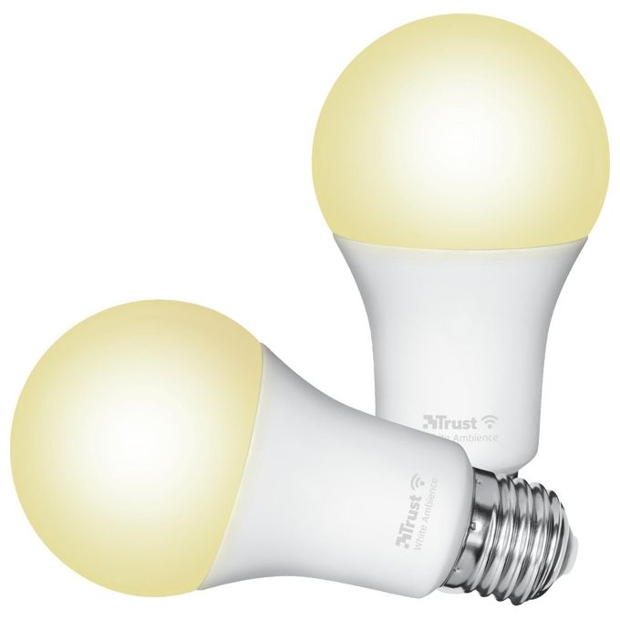TRUST 71298 Soluzione di Illuminazione Intelligente Lampadina Intelligente Wi-fi Bianco per Casa e Arredamento Smart