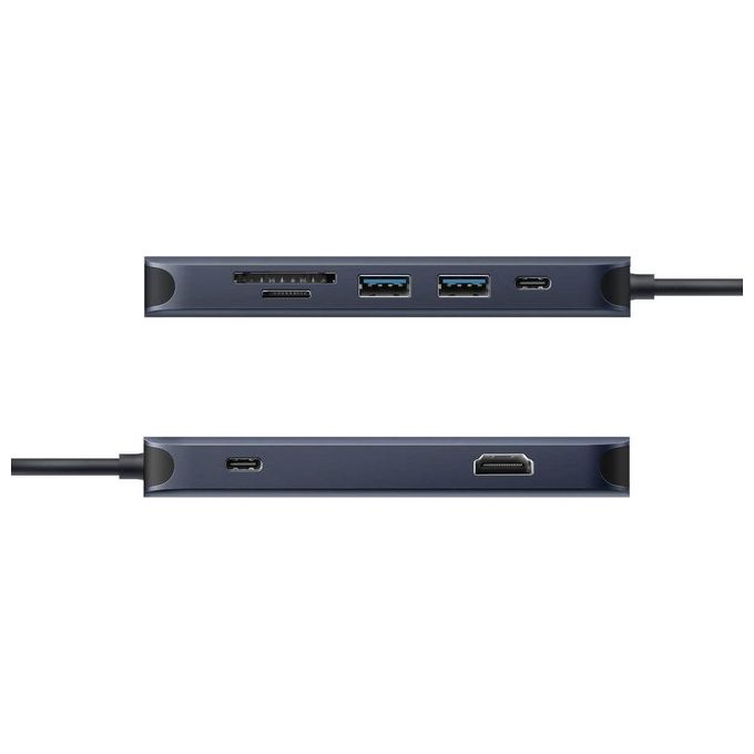 Targus HD4004GL HyperDrive Next Hub USB-C 8 Porte con Power Delivery 140W HDMI 4K 60Hz Lettore SD-MicroSD Ethernet Gigabit colore Blu