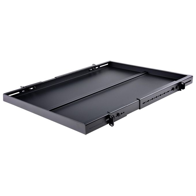 StarTech Ripiano per montaggio a rack regolabile 1U - Robusto ripiano per armadio server rack fisso - 80 kg