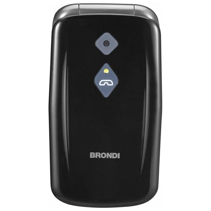 Brondi 8015908810301 Amico Sicuro Plus Telefono Cellulare Dual SIM 2.8'' Tasto SOS Braccialetto SOS Base Ricarica colore Nero