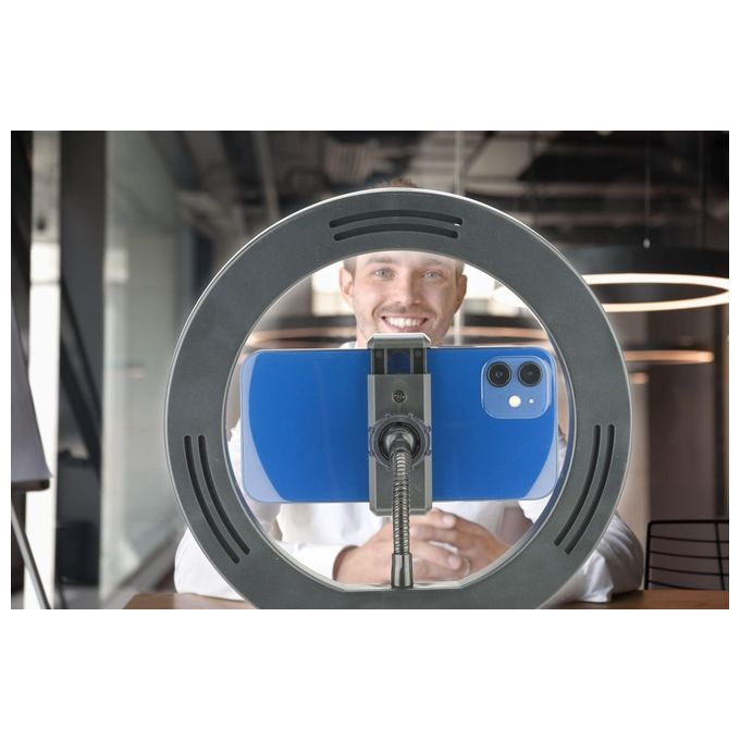 Cellular Line Anello Luminoso a Led con Treppiedi per Selfie