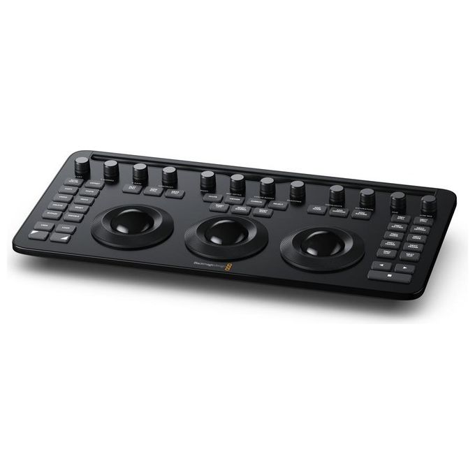 Blackmagic Design DV-RES-AAAPNLMIC-EN DaVinci Resolve Micro Color Panel Pannello di Correzione Colore con 3 Trackball 12 Manopole Bluetooth e USB-C colore Nero