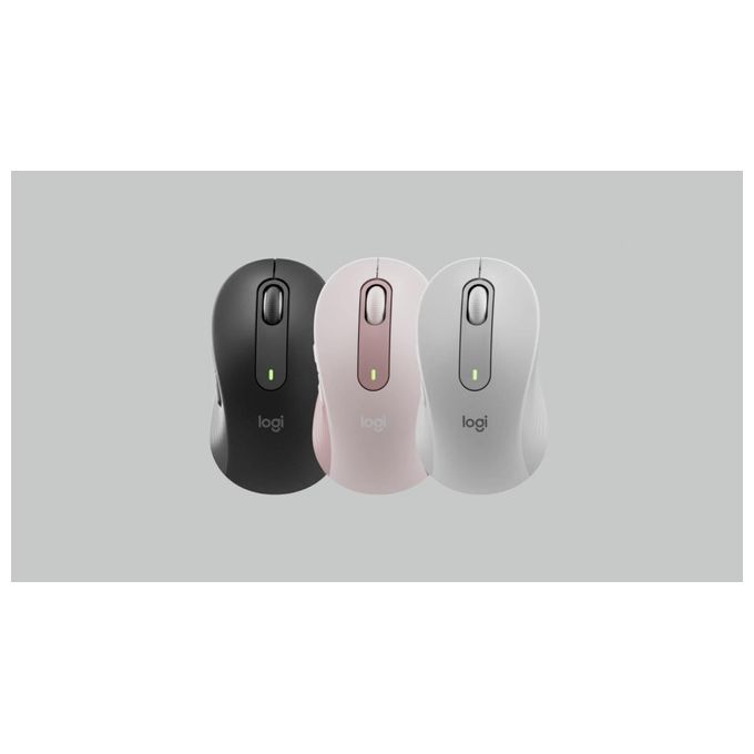 Logitech 910-006237 Signature M650 L Mouse Wireless Full Size Bluetooth Logi Bolt Clic Silenziosi 5 Tasti colore Rosa