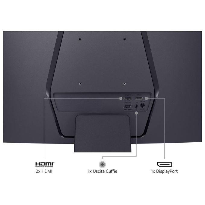 LG 27GS60QN UltraGear Monitor Gaming Curvo 27'' Quad HD 2560x1440 180Hz 1ms AMD FreeSync HDR10 colore Nero