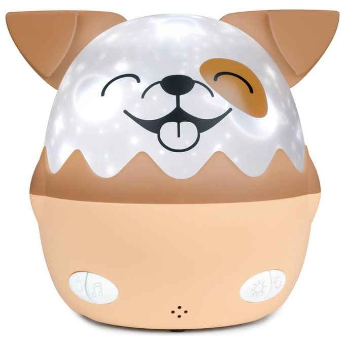Bigben Kids Brown Dog Shape Night Light With 360º Projection With Wireless Music Nlpkidsdog