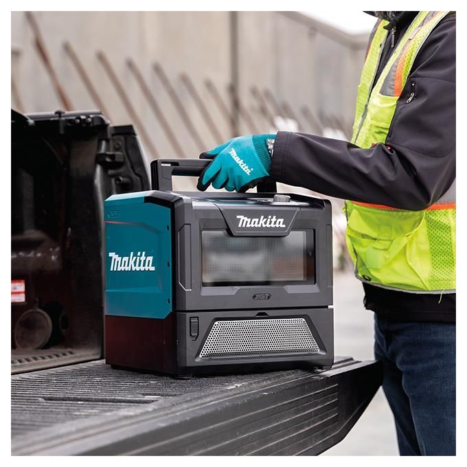 Makita MW001GZ Microonde Cordless 8 L 500 W con Display LED e Controllo Elettronico colore Nero Verde