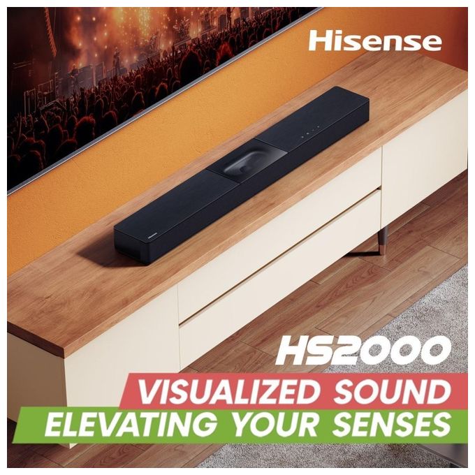 Hisense HS2000 Soundbar 2.1 Subwoofer Integrato 240W Dolby Digital Plus DTS Virtual:X Bluetooth 5.3 HDMI ARC USB Ottico colore Nero