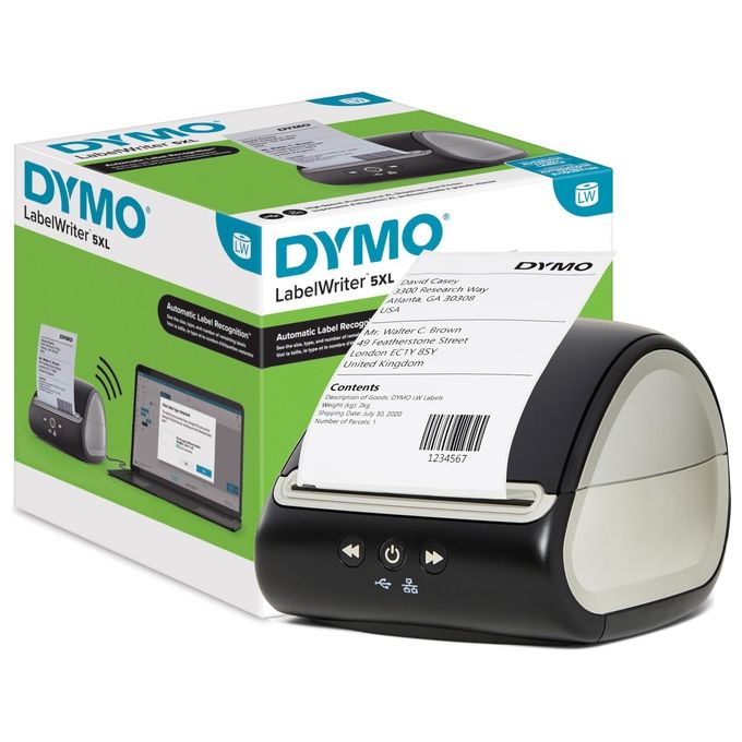 Dymo 2112725 LabelWriter 5XL Stampante di Etichette Termica Diretta 300x300 dpi 53 etichette-min USB colore Nero