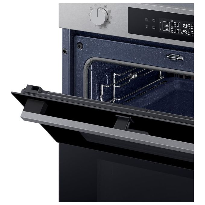 Samsung NV7B45403BS Dual Cook Flex Serie 4 Forno da incasso Elettrico 76 L Classe A+ Dual Cook Vapore Air Sous Vide Wi-Fi 40 programmi (60x60x57 cm) colore Inox