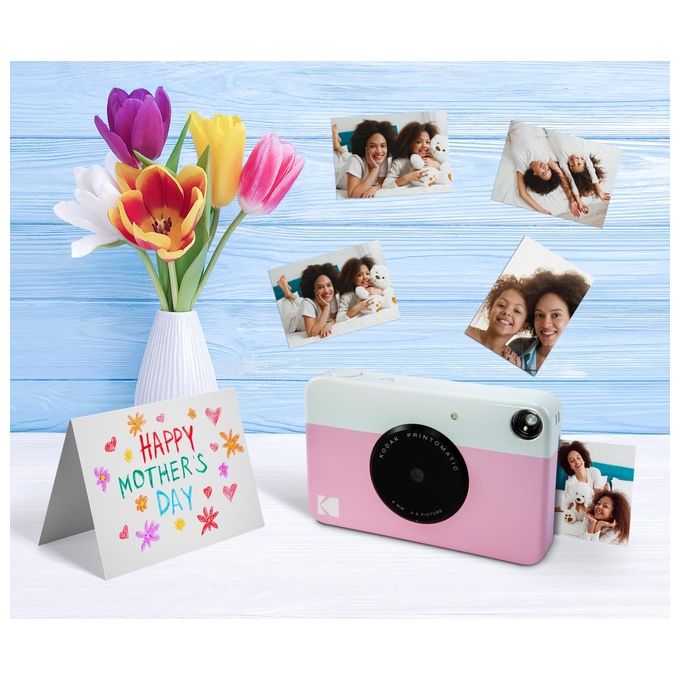 Kodak RODOMATICPK Printomatic Fotocamera Istantanea 5 MP Stampa ZINK 2x3'' Foto Retroadesive colore Rosa