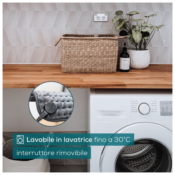 Beurer HK 123 XXL Green Planet Termoforo 100W 6 Livelli di Temperatura Lavabile Autospegnimento 90 min 60x30 cm colore Grigio