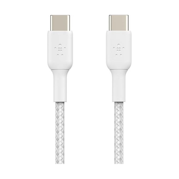 Belkin BoostCharge Cavo Intrecciato da USB-C a USB-C da 2 Metri Bianco