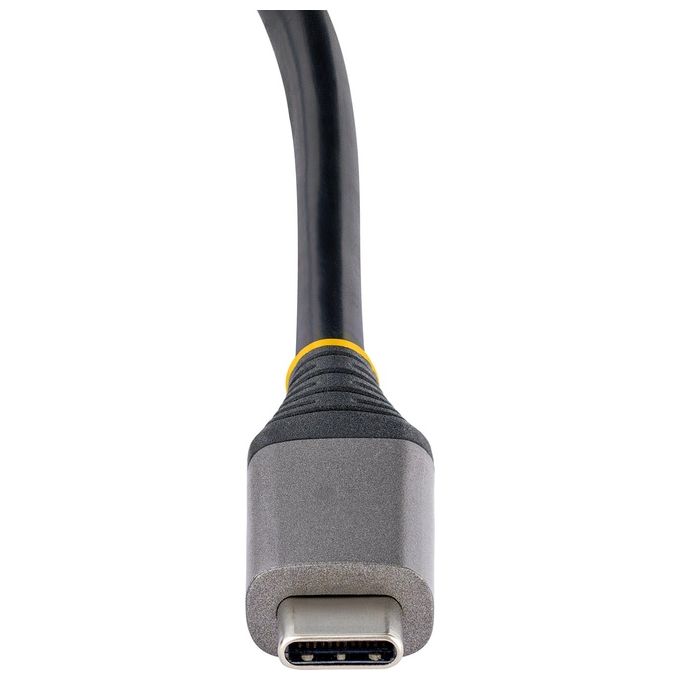 StarTech.com HB31CM4CPD3 Hub USB-C 4 porte USB 3.2 Gen 2 10Gbps Power Delivery 100W Pass-Through cavo avvolgente colore Grigio