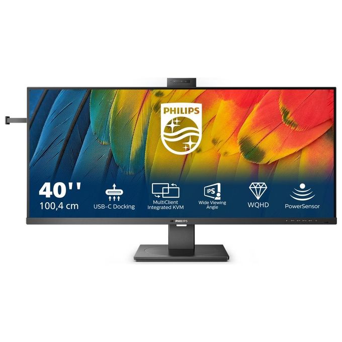 Philips 40B1U5601H 5000 Series Monitor PC 40'' WQHD 3440x1440 IPS 100Hz USB-C Docking Webcam 5MP KVM colore Nero