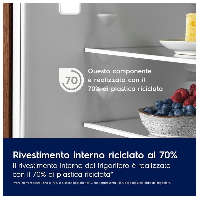 Electrolux ENG7TE75S Serie 700 Frigorifero Combinato da Incasso 376 L 188 cm Classe E 35 dB Total No Frost GreenZone colore Bianco