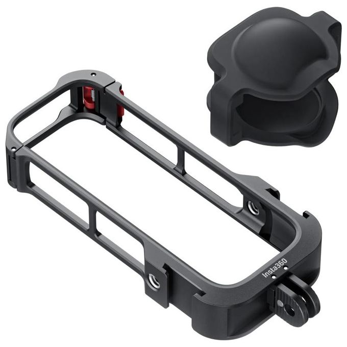 Insta360 CINSBBML Utility Frame Custodia per Fotocamera in Lega di Alluminio con Chiusura a Fibbia e Punti di Attacco Accessori 1-4'' e Cold Shoe colore Nero