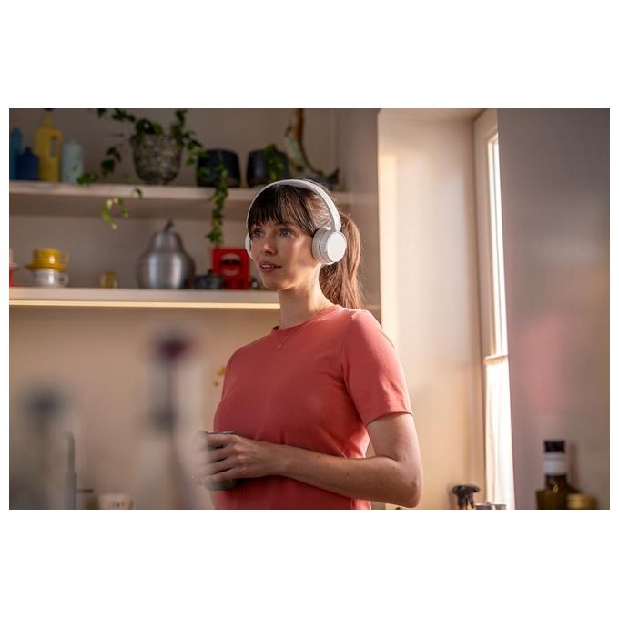 Philips TAH4209WT-00 Serie 4000 Cuffie a Padiglione Wireless Bluetooth 5.3 55 ore Microfono Integrato colore Bianco
