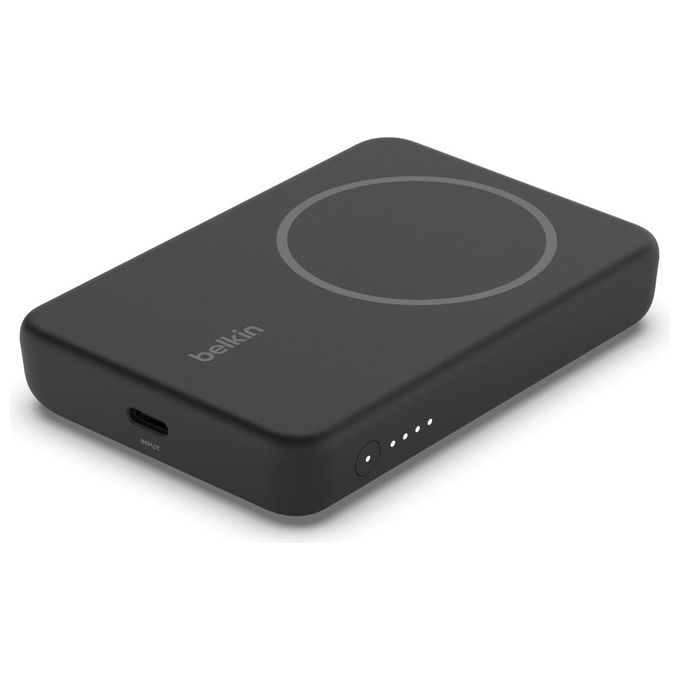 Belkin BPD004 Boost Charge Power Bank Magnetica 5000 mAh con Supporto Integrato e Ricarica Pass-Through USB-C 10 W colore Nero