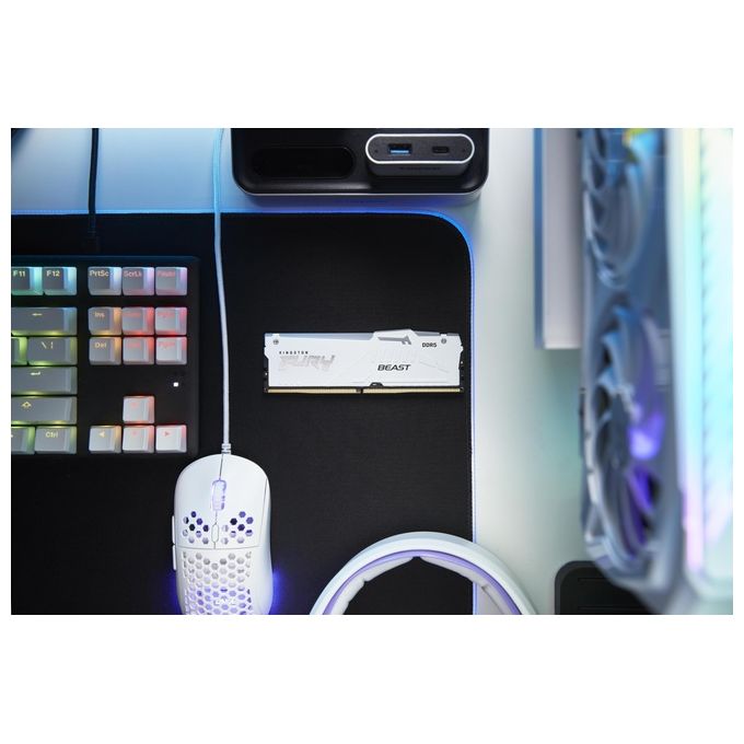 Kingston KF560C30BWEAK2-32 FURY Beast Memoria RAM DDR5 32GB 2x16GB 6000MT-s CL30 DIMM Kit da 2 AMD EXPO Intel XMP RGB colore Bianco