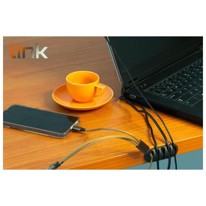 Link KIT_ 16 Pezzi Supporti Adesivi per Gestione Cavi Colore Nero