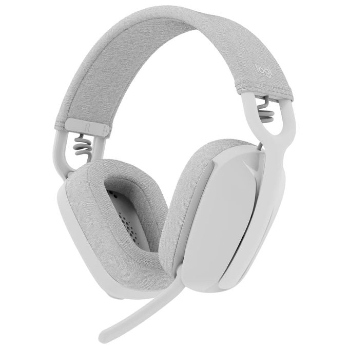 Logitech 981-001219 Zone Vibe 100 Auricolare Wireless Bluetooth 5.2 Microfono Boom con Cancellazione del Rumore Cuffie Circumaurali 40 mm Autonomia 20 Ore colore Bianco