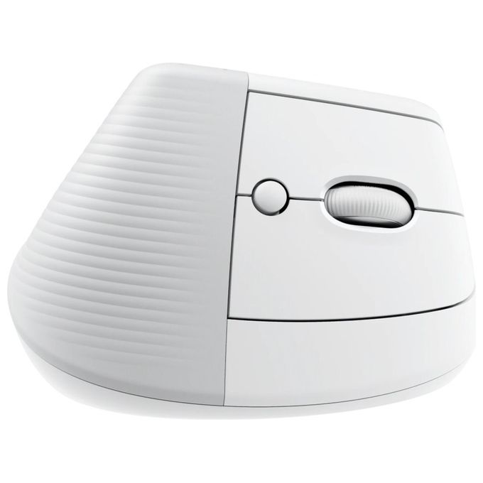Logitech 910-006475 Lift Mouse Ergonomico Verticale Senza Fili Bluetooth Logi Bolt USB 4 Tasti 4000 DPI Clic Silenziosi colore Bianco