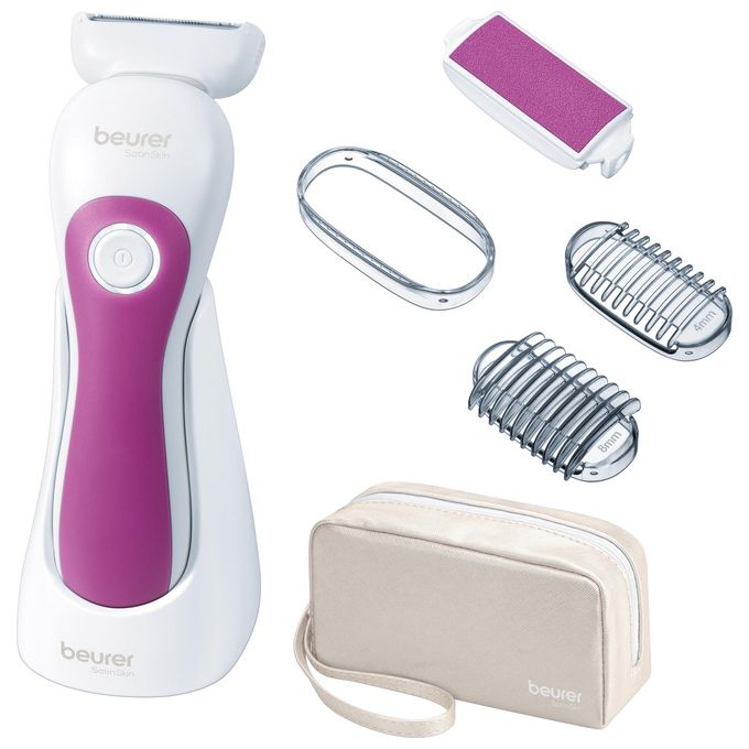 Beurer HL 36 Rasoio elettrico donna bagnato e asciutto 2 velocita' autonomia 60 min luce LED IPX7 colore Bianco Rosa