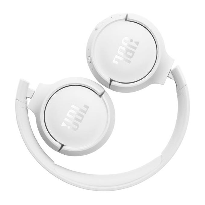 JBL JBLT520BTWHTEU Tune 520BT Cuffie On Ear Wireless Bluetooth 5.3 Pure Bass 57 ore Microfono Pieghevoli colore Bianco