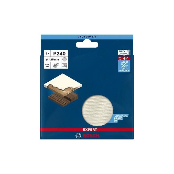Bosch EXPERT Disco Abrasivo Rete M480 125mm K240 5 Pezzi