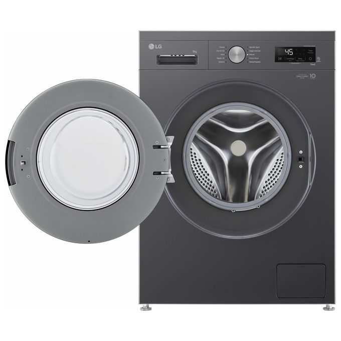 LG F4NX1009NMB Serie X1 - Lavatrice a carica frontale 9 kg, 1400 rpm, Classe A, 6 Motion Direct Drive, Allergy Care, Wi-Fi, (85x60x55 cm), Nero