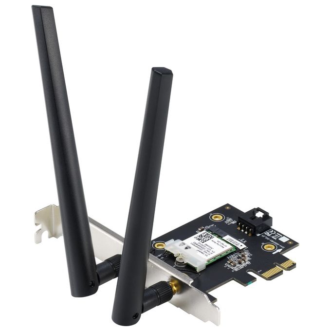Asus PCE-AX1800 BT5.2 Scheda di Rete Interna PCIe WiFi 6 Dual Band 1775 Mbit-s Bluetooth 5.2 MU-MIMO OFDMA WPA3 colore Nero