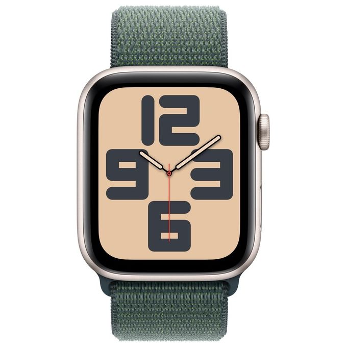 Apple MXEW3QL-A Apple Watch SE GPS 44 mm Cassa in Alluminio Starlight con Cinturino Sport Loop Verde Lago colore Verde Lago